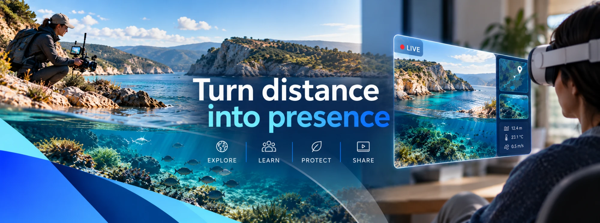 Turn distance into presence: explore, learn, protect, share
